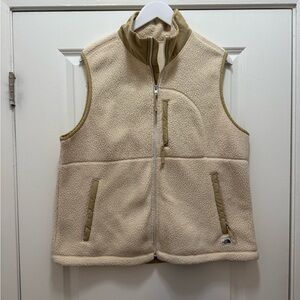 The North Face Tan Cragmont Fleece Vest with Zip Pockets